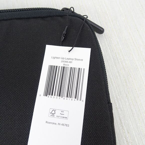 VERA BRADLEY Laptop Sleeve Case LIGHTEN UP ReACTIVE BLACK Cotton Padded NWT - Picture 8 of 9